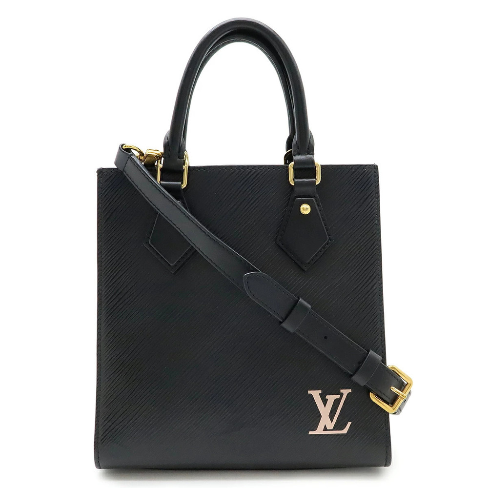 LOUIS VUITTON Epi Sac Plat Handbag Crossbody Bag Leather Noir Black